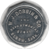 1911 W.J. Dobbin & Co. Departmental Store Elbow Sask. "1c in Trade" Token Type 2 #1400j1