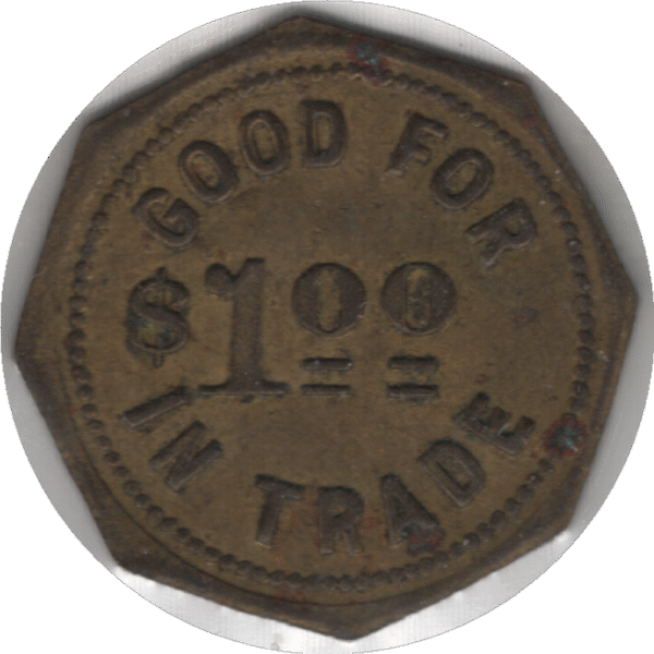 C.1920 H. Keelan Grocer & Baker Mildmay ONT. Brass width=