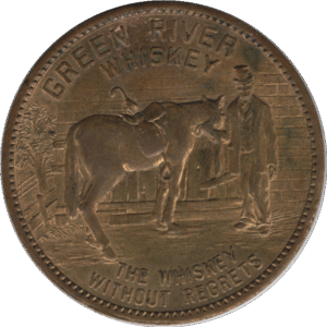 1935 Green River Whisky New York Good Luck Souvenir Token "Whisky" Type