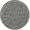 1910 C. Bruser General Merchant Humboldt Sask. 5 Cent Token #2250h