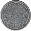 'ND 1938 ''Everyone Saves at Richman''s'' Humboldt Sask. 10c Token Mintage:100 #2265g'
